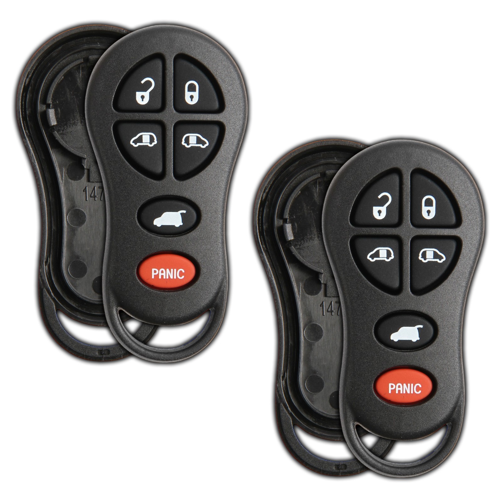 2 Key Fob Remote Shell Case Replacement for Chrysler Dodge 04686797 GQ43VT18T