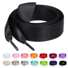 Booyckiy 3/4" Wide Satin Ribbon Shoelaces Flat Colorful Shoe Laces for Women
