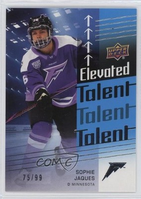 2024-25 Upper Deck PWHL Elevated Talent Blue 75/99 Sophie Jaques Rookie RC 3d2