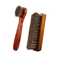 2 Pcs Horsehair Shoes Polish Brush Clean Polish Daubers Applicators Long Handle