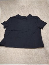 Women's Short Sleeve Crew Neck Stylish T-Shirt Solid color Black