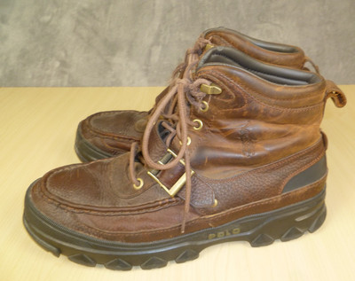 Polo By Ralph Lauren Brown Heworth Leather Boots Size 12D