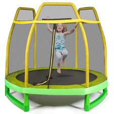 7 FT Kids Trampoline W/Safety Enclosure Net Spring Pad Indoor Outdoor Heavy Duty