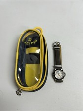 Calypso Silver & Black Watch With Leather Ban...