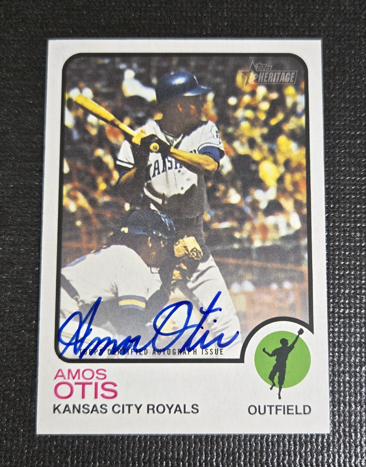 Amos Otis 2022 Topps Heritage Real One Auto Royals