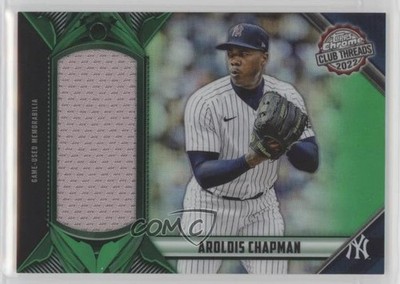 2022 Chrome Topps Authentics Relics Green Refractor 56/99 Aroldis Chapman 0a6