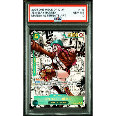 PSA 10 Bonney OP12-118 Manga Alt Art Comic Parallel ONE PIECE Card