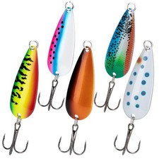 THKFISH 5pc Saltwater Fishing Lures Spoons w/Durable Treble Hooks Tuna Salmon Ba