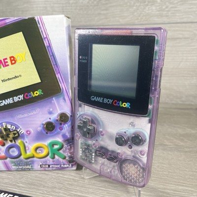 Nintendo Game Boy Color Atomic Purple 100% Complete In Box Tested