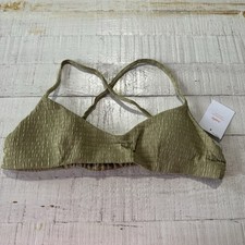 Andie Swim the Hermosa Bikini Top NWT size XL Sage Smocked Textured Swimsuit