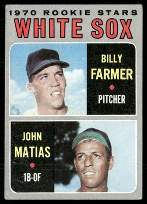 1970 Topps White Sox 1970 Rookie Stars - Billy Farmer/John Matias (Ink On Back)