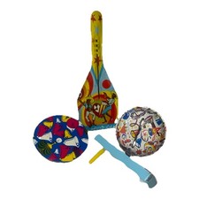 Vintage Tin Litho Noise Makers U.S. Metal Toy Mfg Lot of 4