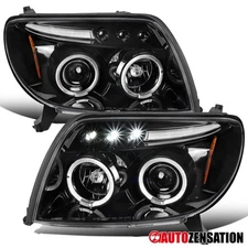 Fit 2003-2005 Toyota 4Runner Slick Black LED Halo Projector Headlights Headlamps