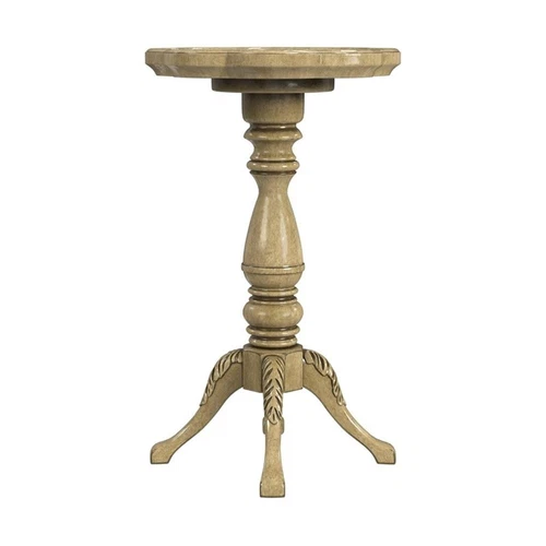 Butler Specialty Whitman Antique Beige Scalloped Edge Accent Table - Picture 3 of 6