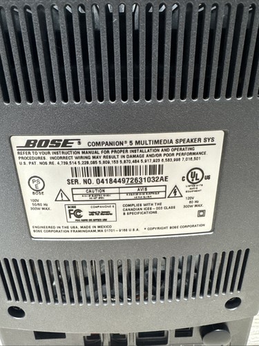 Bose Companion 5 Multimedia Speaker Complete System Computer Speaker Audio - Picture 11 of 11