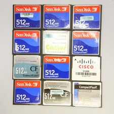 Lot of 12 512MB Compact Flash CF Memory Cards Used Tested Varying Brands