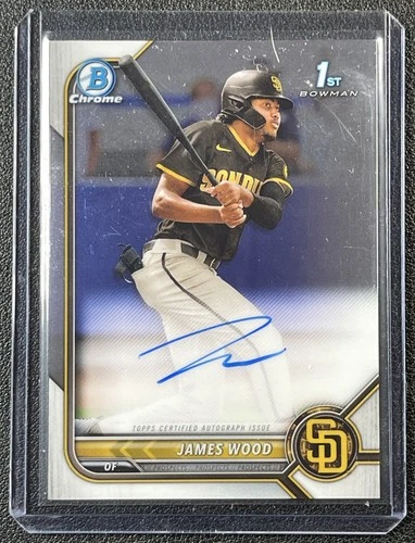 JAMES WOOD 2022 BOWMAN CHROME #CPA-JWD AUTO 1ST PROSPECT PADRES