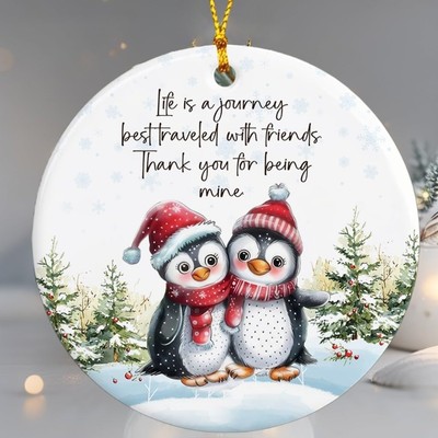 Friendship Christmas Ornament Cute Penguin for Best Friends Keepsake Gift BFF
