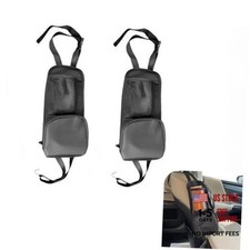 2PCS Car Seat Side Organizer, Multi-Pocket Storage Hanging Bag, Black-2PCS