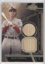 2015 Topps Tier One Legends Relics Dual Swatch 9/25 Rick Ferrell #DRL-RF HOF 0t2