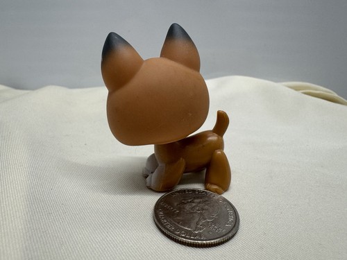 Littlest Pet Shop Lt. Brown German Shepherd Puppy Dog #112 Lavender Pink Eyes - Picture 3 of 5