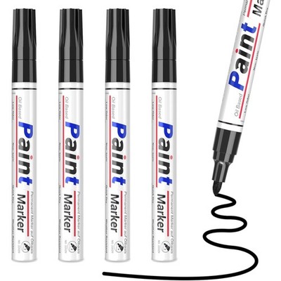 4er Pack Permanent Marker Schwarz  Schnelltrocknend Bunt Kunststoff Metall Holz