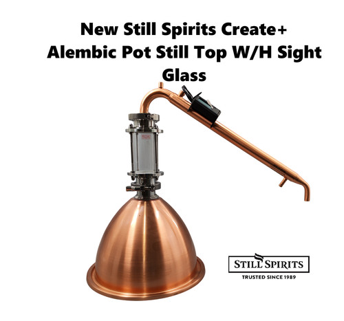 New S. Spirits Create+ Alembic Copper Pot Still Kit W/H Sight Glass/Gin Basket