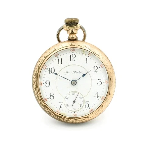 Antique Illinois Watch Co 20s Open Face Double-Sunk Pocket Watch As-Is #WB4366-1