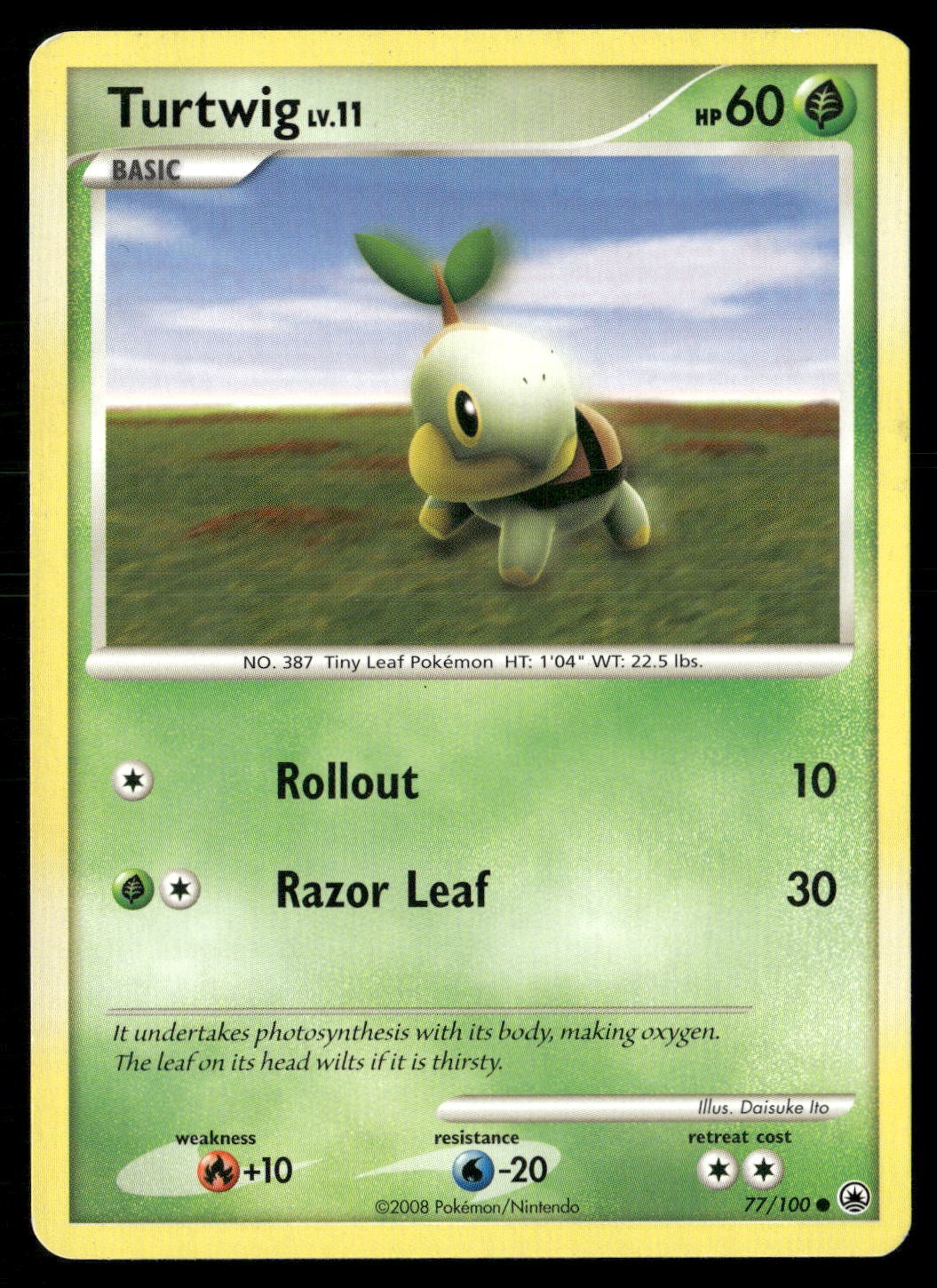 Turtwig 77/100 Common Majestic Dawn Pokemon Lightly Played