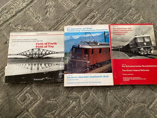 Vintage German railway and bridge books cool coffee table