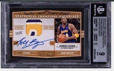 2009-10 KOBE BRYANT TIMELESS TREASURES/10  FLAWLESS AUTO 10 GAME WORN
