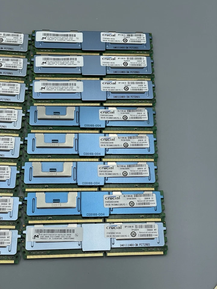 Crucial 32 GB (16 X 2GB) 2RX8 RAM 240-PIN 256Mx72 DDR2 PC2-5 MT - Image 2 of 4