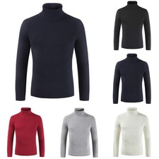 Fashionable Men's Winter Wear Striped Turtleneck Long Sleeve Sweatshirt