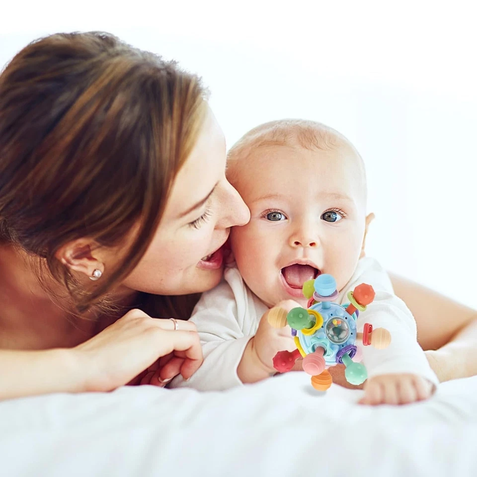Juguetes sensoriales Montessori para bebé de 0-6 6-12 meses, mordedor de bebé juguetes para dentición para Foto 2 de 4
