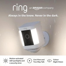 Image of Ring Spotlight Cam Plus Battery Outdoor Security Cam Camera 1080p White Motion