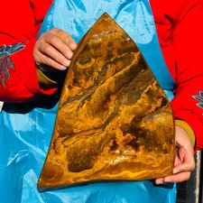 13.79LB Natural Tiger's Eye slab Quartz Crystal Mineral Specimen freeform reiki