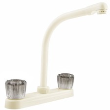 DFPK210SBQ HiRise RV Kitchen Sink Faucet with Smoked Acrylic Knobs Bisque Par...