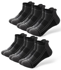 BAMBOO COOL Mens Ankle Socks Bamboo Viscose Athletic Large, 6c-black 6