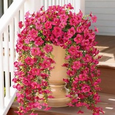 1/2PCS Artificial Fake Hanging Basket Plants Silk Flower Vine Home Decor Outdoor