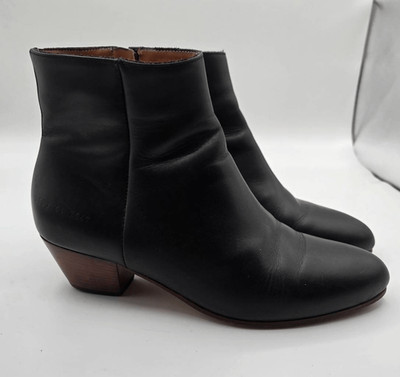 Woman by Common Projects Black Leather Ankle Boots Size 41 US 11