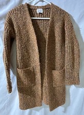 Universal Thread Women's Long sleeve Open Brown Cardigan w/pockets Size Small