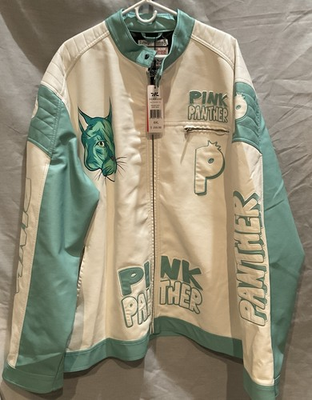 #ad Headgear Classics Pink Panther 1969 Moto Racer Leather Jacket Mens 6XL Brand NEW $59.00