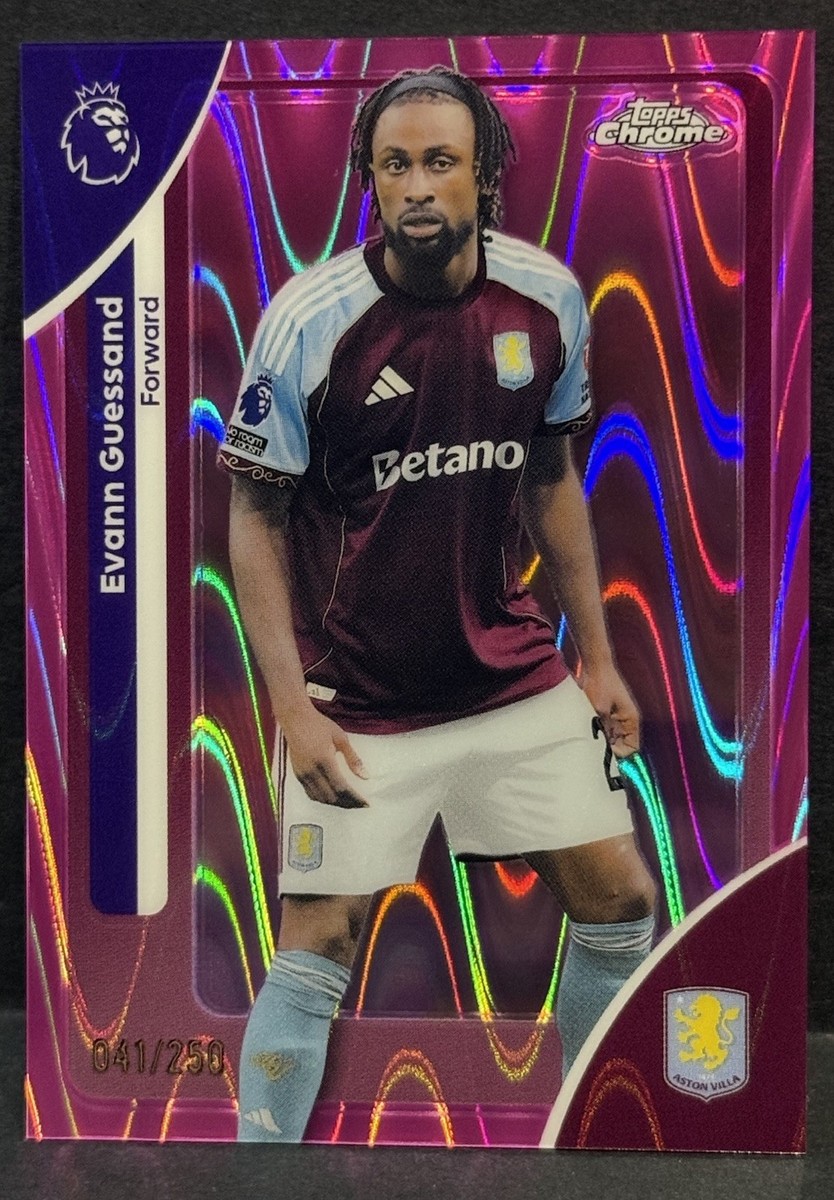 2026 Topps Chrome Premier League Aston Villa Evann Guessand Pink