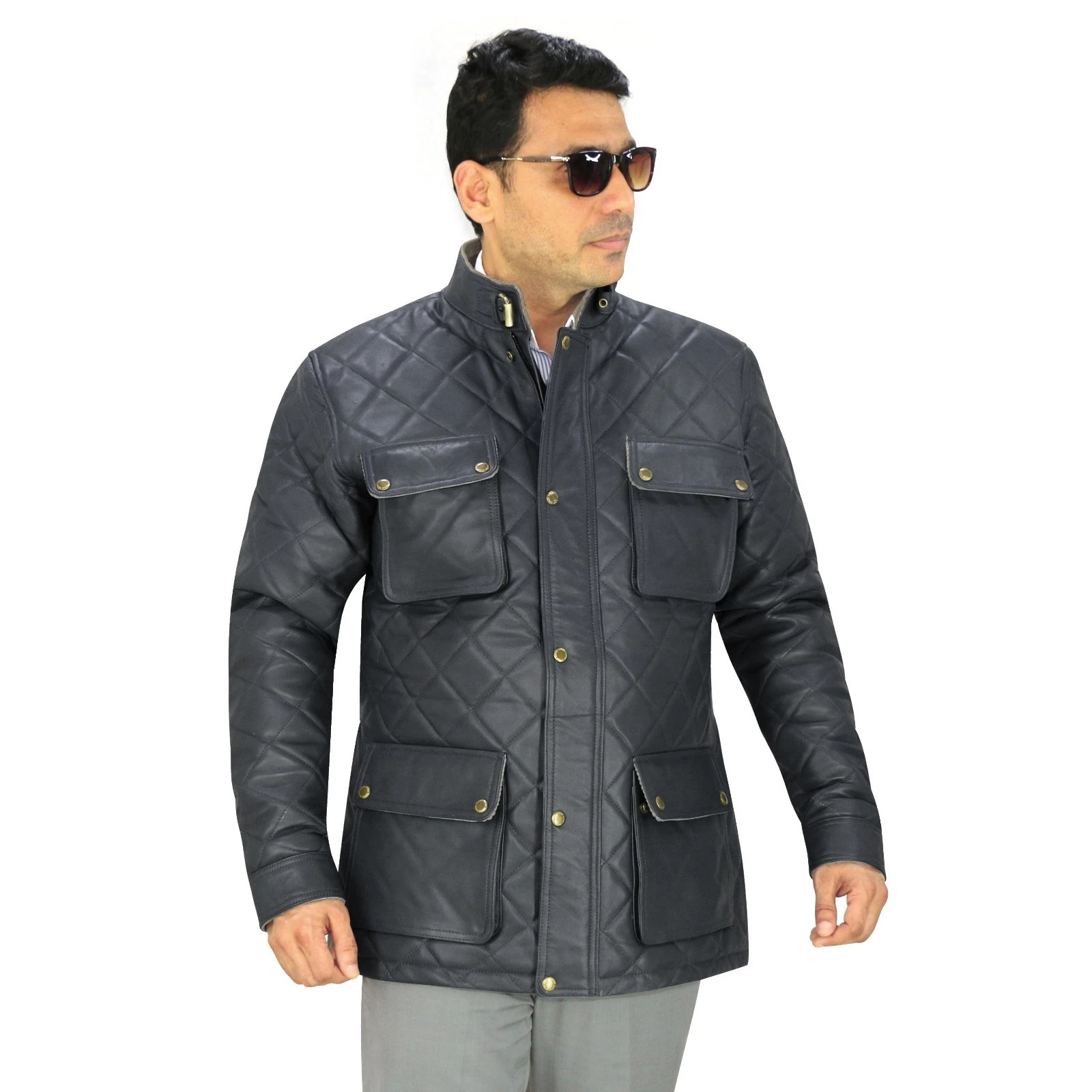 Men's Motorcycle Quilted Genuine Lambskin Leather Jacket Langford Panther Style
Opens in a new windo