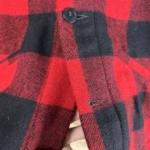 Vintage Pendleton Pure Virgin Wool Red Buffalo Plaid Mackinaw Jacket Mens XL - Picture 3 of 8