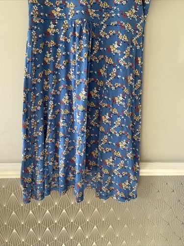 Seasalt Cornwall Dress 14 Womens Blue Floral Short Sleeve Flowers - Picture 13 of 18