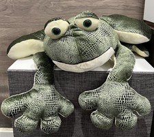 RARE Goffa Large Green Frog Plush Stuffed Animal 19  Long, 29  Wide, 7  Tall