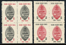 Guam Guard Mail M3-M4 bloques de 4 estampillas como nuevas BZ2182
