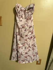 Wild Fable Pink Floral Strapless Midi Dress Sweetheart Neckline XS New