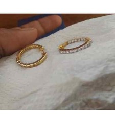 2Ct Round-Cut Simulated Huggie Hoop Earrings 14K Yellow Gold Plated